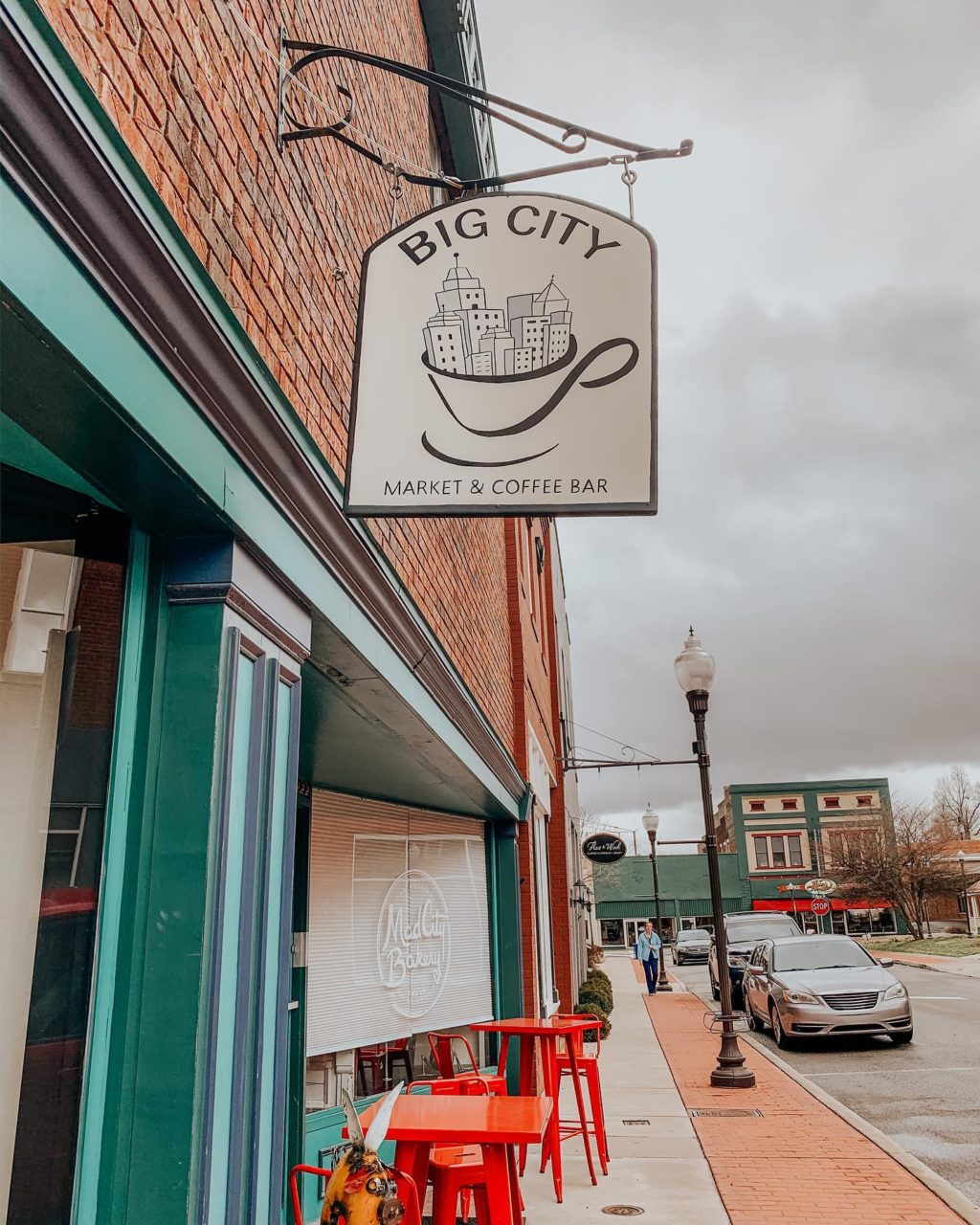 Big City Market + Coffee Bar entrance on Sugg St in Madisonville