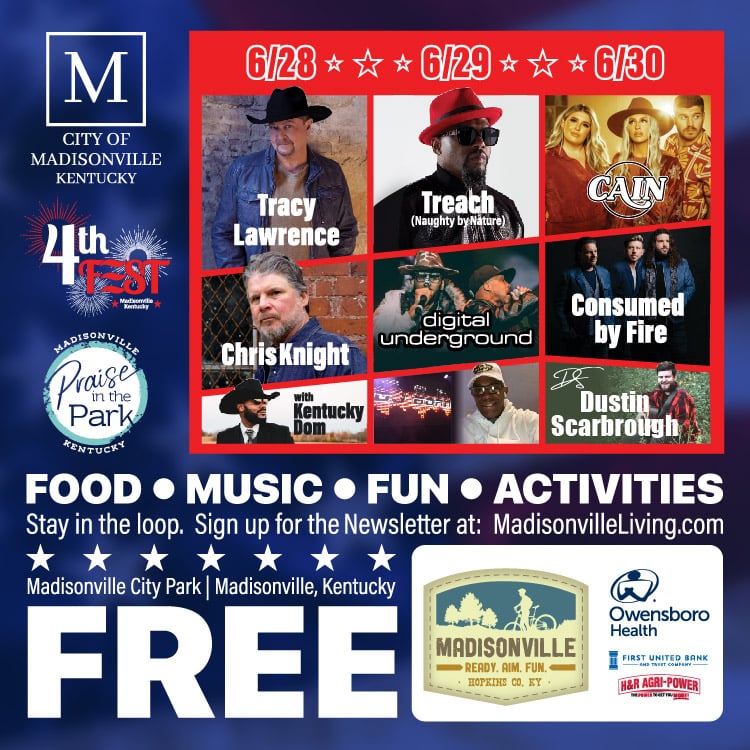 Madisonville, Kentucky Announces Lineup for Annual 4th FEST & PRAISE IN